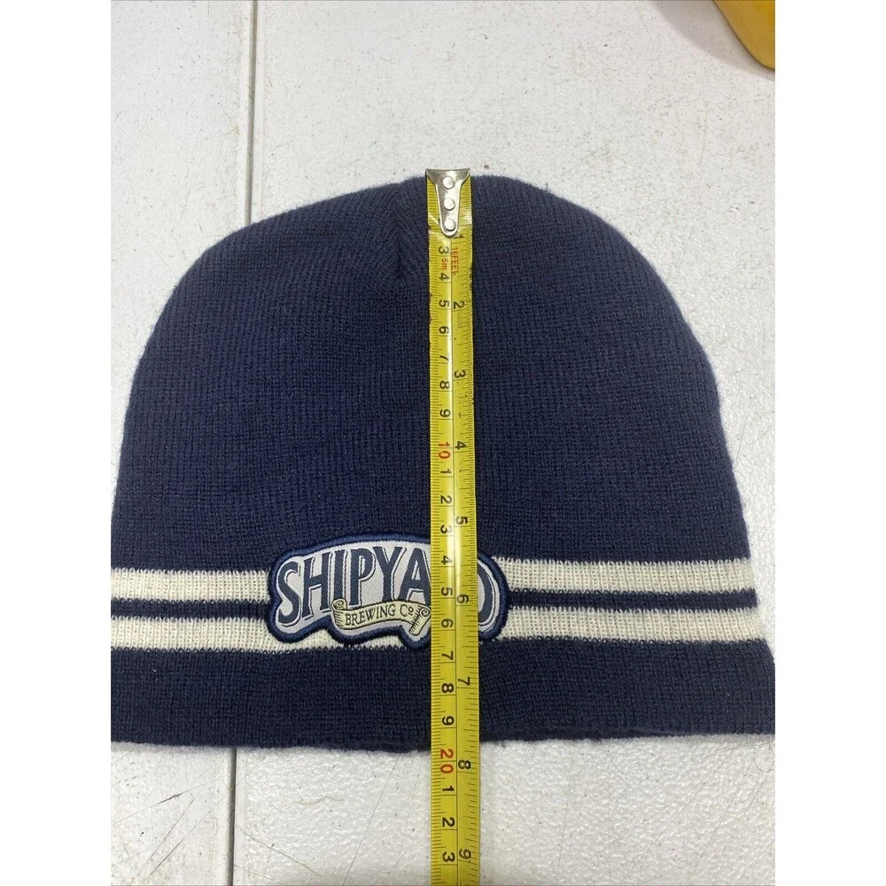 Shipyard Brewing Company Blue White striped Logo Beanie one size
